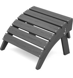 lot 32368 image: KINGYES Folding Adirondack Ottoman for Adirondack Chair, Grey