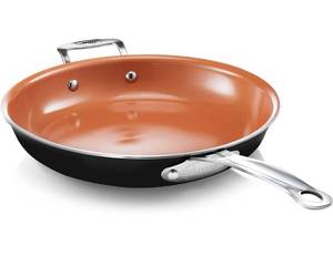 lot 32390 image: Gotham Steel Non Stick Frying Pan, 12.5�� Ceramic Frying Pan Nonstick, Long Lasting Nonstick Cooking Pan with Helper Handle  Stay Cool Handle, Ultra-Durable, Dishwasher  Oven Safe, 100% Non Toxic