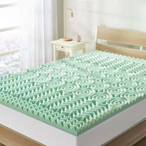 lot 32394 image: Best Price Mattress 1.5 Inch 5-Zone Memory Foam Topper, Mattress Pad with Calming Aloe Vera Infusion, CertiPUR-US Certified, Twin XL