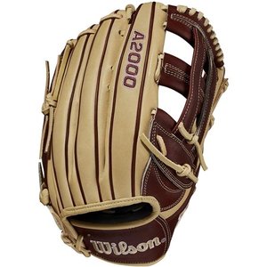 lot 32406 image: WILSON A2000 Baseball Glove Series Left Hand Throw Outfield 12.75 - BlondeWalnut - Pro Stock Glove