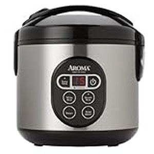 lot 32416 image: Aroma 8-Cup (Cooked) Rice & Grain Cooker Steamer New Bonded Granited Coating