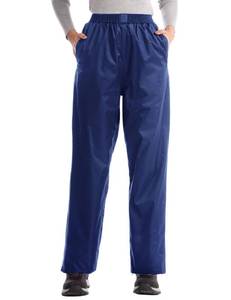lot 28876 image: iCreek Womens Rain Pants Waterproof Hiking Pants Windproof Lightweight Over Pants Work Rain Outdoor for Golf, Fishing (Blue, Small29 Inseam)