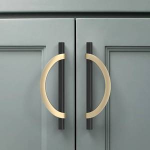 lot 28892 image: Amerdeco 6 Pack Black Brushed Gold Cabinet Pulls 5 Inch(128MM) Hole Centers Kitchen Cabinet Handles Hardware Kitchen Handles for Cabinets Cupboard Handles Drawer Pulls