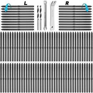 lot 28917 image: Steel DN Mate 100 Pack Black T316 Stainless Steel Left&Right Handed Thread Swage Lag Screws for Wood Post of 18 Black Cable Railing Kit, Deck RailingStair Railing, DIY Baluster kit, Wrench Included
