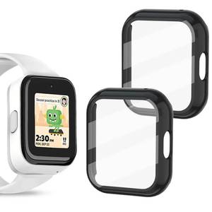 lot 28934 image: OWKEY for SyncUP Kids Watch Screen Protector, Upgraded 2Pack Hard PC & Tempered Glass T Mobile Sync UP Kids Watch Screen Protector Case Cover for Kids, Anti Scratch and Touch Sensitive (Orange&Blue)