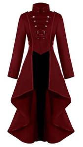 lot 28937 image: Nihsatin Womans Steampunk Tailcoat Jacket Gothic Victorian Frock Coat Uniform Halloween Costume M