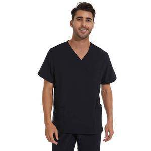 lot 28938 image: COZYFIT Scrub Top for Men   Stretch V Neck Scrubs with 3 Pockets, Anti Wrinkle Scrubs for Men Black S