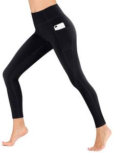 lot 28950 image: Heathyoga Womens Yoga Pants Leggings with Pockets for Women High Waist Yoga Pants with Pockets Workout Leggings Tights Black L