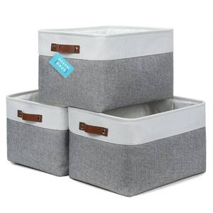 lot 28951 image: OrganiHaus Extra Large Fabric Storage Baskets for Shelves 3 Pack, 16x13in Closet Storage Bins for Shelves, Cloth Baskets for Organizing, Linen Closet Organizers, Fabric Storage Bin, GrayWhite