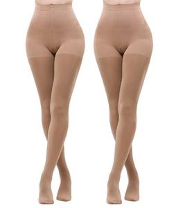 lot 28979 image: LASETA 2 Pairs Womens Opaque Tights High Waist Control Top Pantyhose Warm Thermal Tights for Winter