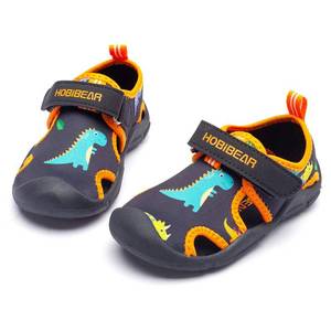 lot 28986 image: HOBIBEAR Toddler Boys Girls Water Shoes Quick Dry Closed Toe Aquatic Sport Sandals (Black Orange,9 Toddler)