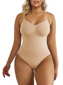 lot 29007 image: SHAPERX Womens Shapewear Bodysuit Tummy Control Body Shaper Seamless Sculpting Snatched Waist Body SuitSZ5215 Beige LXL