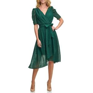 lot 29015 image: Tommy Hilfiger Clip Dot Chiffon Dress Spruce 4