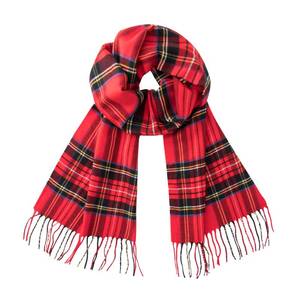 lot 29027 image: CALVIN & OLIVIA Cashmere Feel Scarf Soft Winter Soft Tartan Plaid Fashion Scottish Check Multi Color Gift for Men Women Amazing Christmas Red Tartan