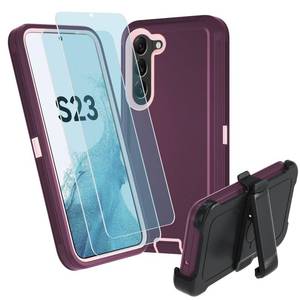 lot 29032 image: muitq for Galaxy S23 5G case,Samsung S23 Heavy Duty case,Military Grade Protective ,Shockproof Dropproof Dust Proof, Compatible with Samsung Galaxy S23 5G (WineRedPink)