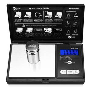 lot 29038 image: Weigh Gram 200g Digital Pocket Gram Scale 0.01g Accuracy, 200g x 0.01g Mini Digital Grams Scale, Small Food Scale, Jewelry Scale, Ounces Grains Scale With100g Calibration Weight