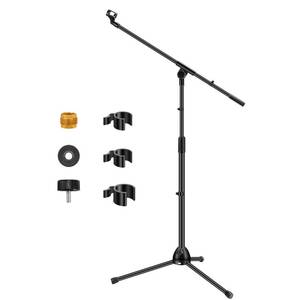 lot 29045 image: InnoGear Microphone Stand, Boom Arm Mic Stand Floor Detachable Height Adjustable Heavy Duty with Mic Clip Holder Metal Base for Blue Yeti HyperX QuadCast Shure SM58 Samson Q2U Fifine K669B
