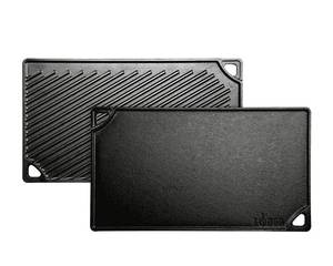 lot 29051 image: Lodge LDP3 Cast Iron Rectangular Reversible GrillGriddle, 9.5 inch x 16.75 inch, Black