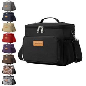 lot 29672 image: Macadamla Weinas Lunch bag for WomenMen,Insulated Lunch Cooler Bag for Adult,Collapsible Leakproof Lunch Bag with Adjustable Shoulder Strap for Work Office Picnic Beach Black S New