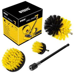 lot 29689 image: Drill Brush Attachment Set, Adapt Drill Brush for Bathroom Surfaces, Grout, Floor, Tub, Shower, Tile, Kitchen and Car, Electric Multi Purpose Scrubber, 4 Piece Cleaning Kit Drill Brush