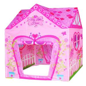 lot 29698 image: POCO DIVO Floral Princess Castle Girls Pink Palace Play Tent Kids Pretend Fairy Playhouse