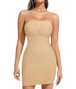 lot 29705 image: Nebility Strapless Shapewear Slip for Women Tummy Control Body Shaper Under Dress Seamless Lingerie with Removable Straps (Beige,MediumLarge)