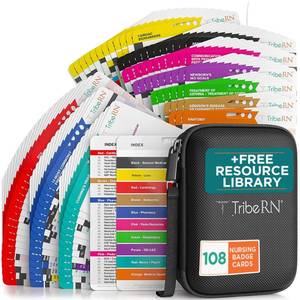 lot 29709 image: Tribe RN PocketGuru Nursing Pocket Reference Cards   Nursing School Essentials Cheat Sheet Cards for Nurses   More Info Than Nursing Badge Cards or Flashcards   108 Quick Access Pocket Cards