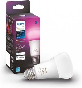 lot 29713 image: Philips Hue White and Color Ambiance A19 Base Lumen LED Smart Bulb, 800 Lumens, Bluetooth & Zigbee Compatible (Hue Hub Optional), Works with Alexa & Google Assistant, 1 Bulb