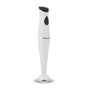 lot 29715 image: Elite Gourmet EHB 2425X Electric Immersion Hand Blender, Mixer, Chopper, 1 Touch Control Multi Purpose Electric Immersion Stick, Mixer, Chopper, 150 Watts, For Soups, Sauces, Baby Food, White