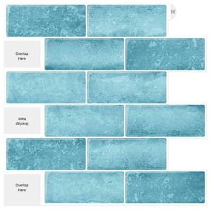 lot 29755 image: Artemuro 10 Sheet 12x12 Premium Backsplash Tile for Kitchen Peel and Stick, 3D Self Adhesive Stick on Subway Tiles for Kitchen, Bathroom   Waterproof Wall Panels (Sky Blue)
