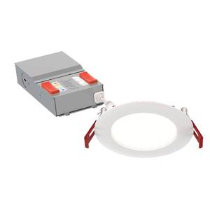 lot 29764 image: Juno WF4 ALO19 SWW5 90CRI MW M6 Round Baffle LED Downlight, 120 Volts, 2700K3000K3500K4000K5000K, Triac Dimming, 4 Inch Flat Trim, Matte White