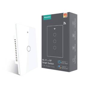 lot 29783 image: MoesGo 2nd Generation WiFi RF433 Smart Touch Wall Single Fire Smart SwitchNo Neutral Wire Needed,Compatible with Smart LifeTuya App, Works with Alexa and Google Home Single Pole 110V White 1 Gang