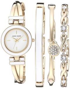 lot 29784 image: Anne Klein Womens Bangle Watch and Premium Crystal Accented Bracelet Set