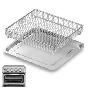 lot 29788 image: Stainless Steel Baking Tray Pan and Air Fryer Basket Compatible with Cuisinart Airfryer TOA 060 and TOA 065 and TOA 070 (with Cuisinart TOA 060 and TOA 065)