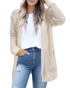 lot 29802 image: STYLEWORD Womens 2024 Fall Fashion Cardigan Sweaters Lightweight Open Front Summer Kimonos Knit Casual Long Beige Cream Cardigans Outfits Clothes with Pockets(Apricot XXL)