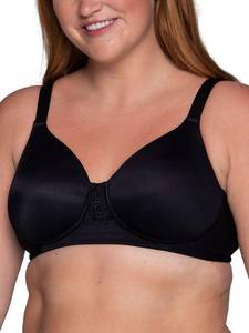 lot 29805 image: Vanity Fair Womens Full Figure Beauty Back Smoothing Bra, 4 Way Stretch Fabric, Lightly Lined Cups up to H, Wirefree Black, 46C