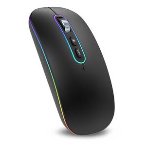 lot 29949 image: cimetech M01 Wireless Bluetooth Dual Mode Mouse, 1 Mouse for 2 Devices Ultra Low Decibel Click, Rechargeable Ultra Slim LED Sleek Mouse, Plug and Play for iPad Mac Laptop Tablet PC Window   Black