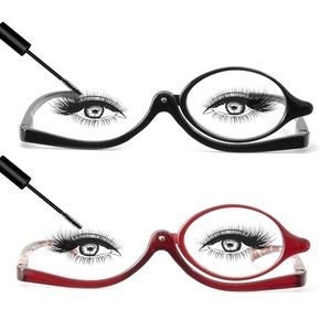lot 29950 image: JM 2 Pairs Makeup Reading Glasses Magnifying Flip Down Cosmetic Readers for Women with Spring Hinge 1.75