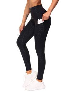 lot 29976 image: THE GYM PEOPLE Thick High Waist Yoga Pants with Pockets, Tummy Control Workout Running Yoga Leggings for Women (XX Large,Black Leopar)
