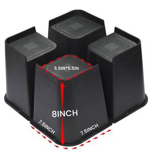 lot 29983 image: MYMULIKE Bed Risers 8 inch, Oversized Furniture Risers, Support Up to 6000 Lbs, Lift 8 inch for Couch, Sofa, Table,Chair (Black 4 Pack, 8 inch)