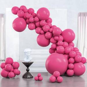 lot 29993 image: PartyWoo Magenta Balloons, 100 pcs Hot Pink Balloons Different Sizes Pack of 36 Inch 18 Inch 12 Inch 10 Inch 5 Inch Dark Pink Balloons for Balloon Garland Balloon Arch as Party Decorations, Pink Y12