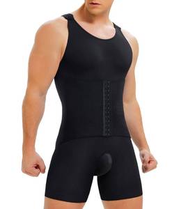 lot 30024 image: IFKODEI Men Body Shaper Underwear Compression Bodysuit Shapewear Tummy Control Slim Waist Belly Shirt Fajas Para Hombres (Black, MediumLarge)