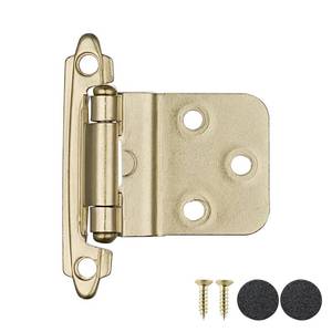 lot 30025 image: JQK 38 Inch Inset Cabinet Door Hinges Gold, 4 Pack 2 Pairs Flush Face Mount Cupboard Self Closing Kitchen Cabinet Hardware Hinges, CH201 BG P4