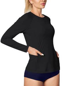 lot 30027 image: IUGA Rash Guard for Women UPF 50 SPF UV Protection Long Sleeve Workout Tops with Pockets Dry Fit Hiking Swim Shirt LXL