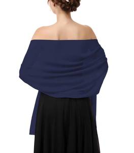lot 30044 image: joyliveCY Shawls and Wraps for Evening Dresses, Chiffon Shawl Wraps for Women, Elegant Shawls for Bridal Party, Lightweight Shawl for Dresses or Formal Occasions, Bride Shawl for Wedding New Blue