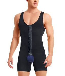 lot 30060 image: IFKODEI Men Shapewear Tummy Control Bodysuit Waist Trainer Full Body Shaper Fajas Compression Shirts Shorts Slim Belly (Black, MediumLarge)
