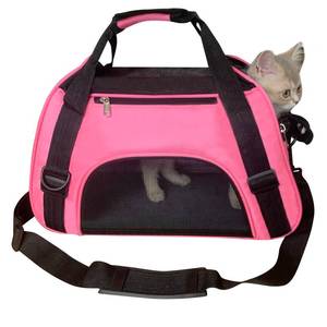 lot 30095 image: PYKESALY Cat Carrier Dog Carrier Pet Carrier, Airline Approved Soft Sided Foldable,Puppy Carrier with Breathable Mesh for Small Medium Cats Dogs Rabbit (Medium, Pink)