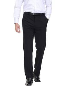 lot 30098 image: Soojun Mens Classic Fit Hidden Expandable Waist Flat Front Dress Pant, Black, 36Wx30L