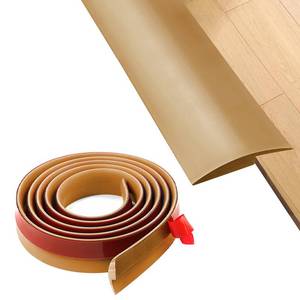 lot 30111 image: Floor Rubber Transition Strip Self Adhesive Carpet to Tile Transition Strip Edging Trim Strip for Threshold Transitions with a Height Less Than 5 mm0.2in (Light brown, 16.4FT)