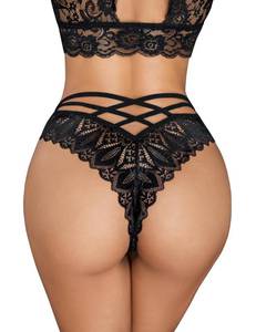 lot 30129 image: Avidlove Sexy Panties for Women Lace Cheeky Underwear Seamless Bikini Panty Black M
